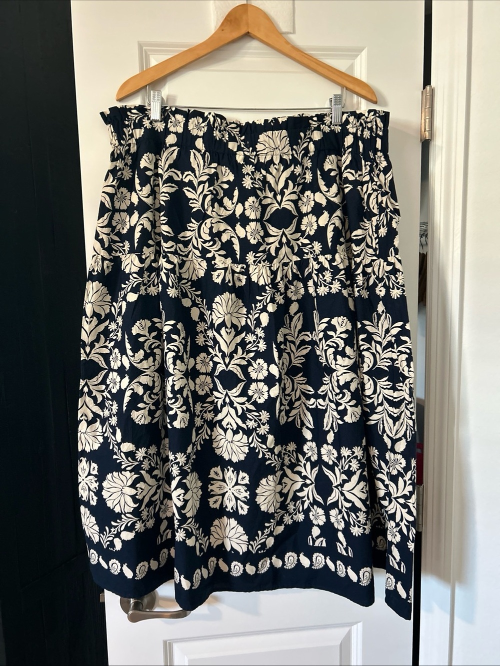 Time and Tru Women's Tiered Cotton Maxi Skirt, Dark Navy XXXL- NWT